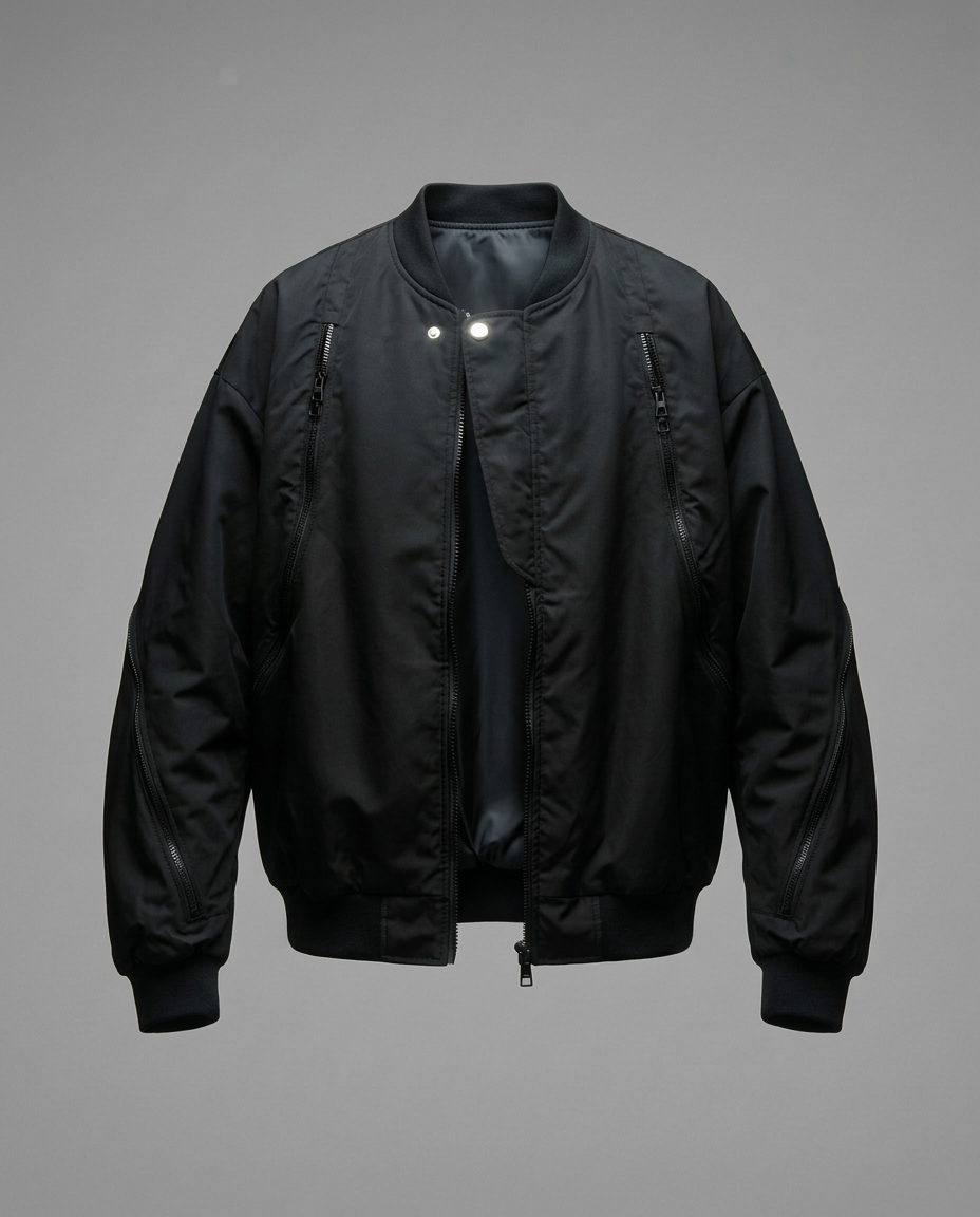 TB00008_Black Bomber Jacket