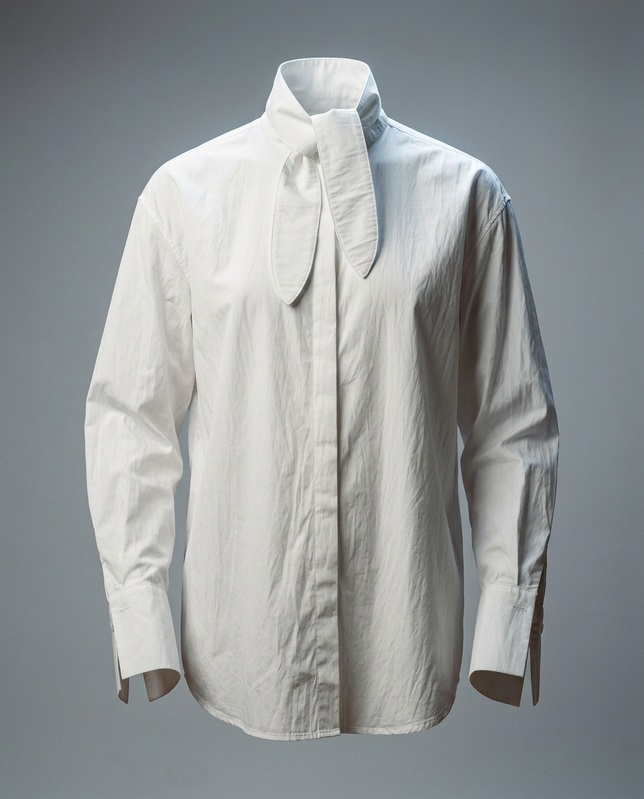 TS00017_2 Stripe Collar White Shirt