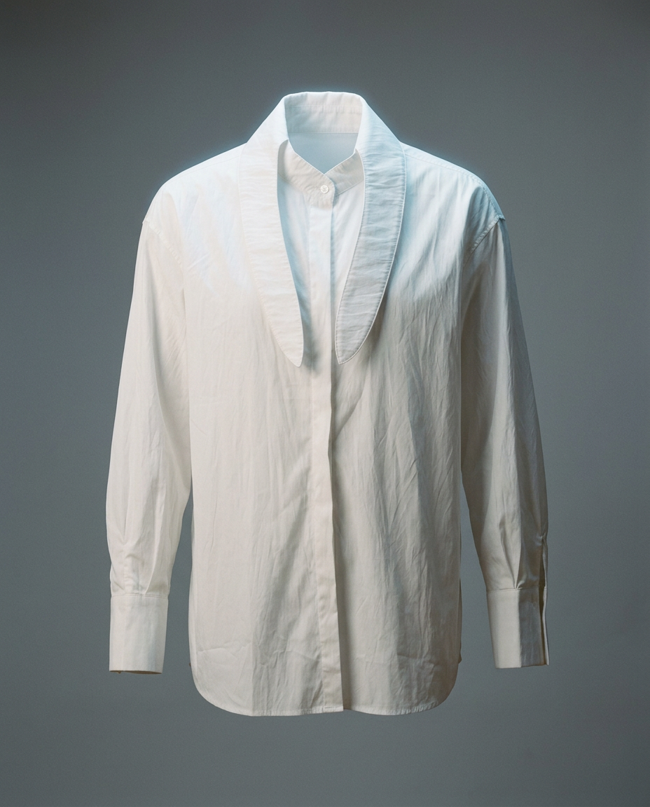 TS00017_2 Stripe Collar White Shirt