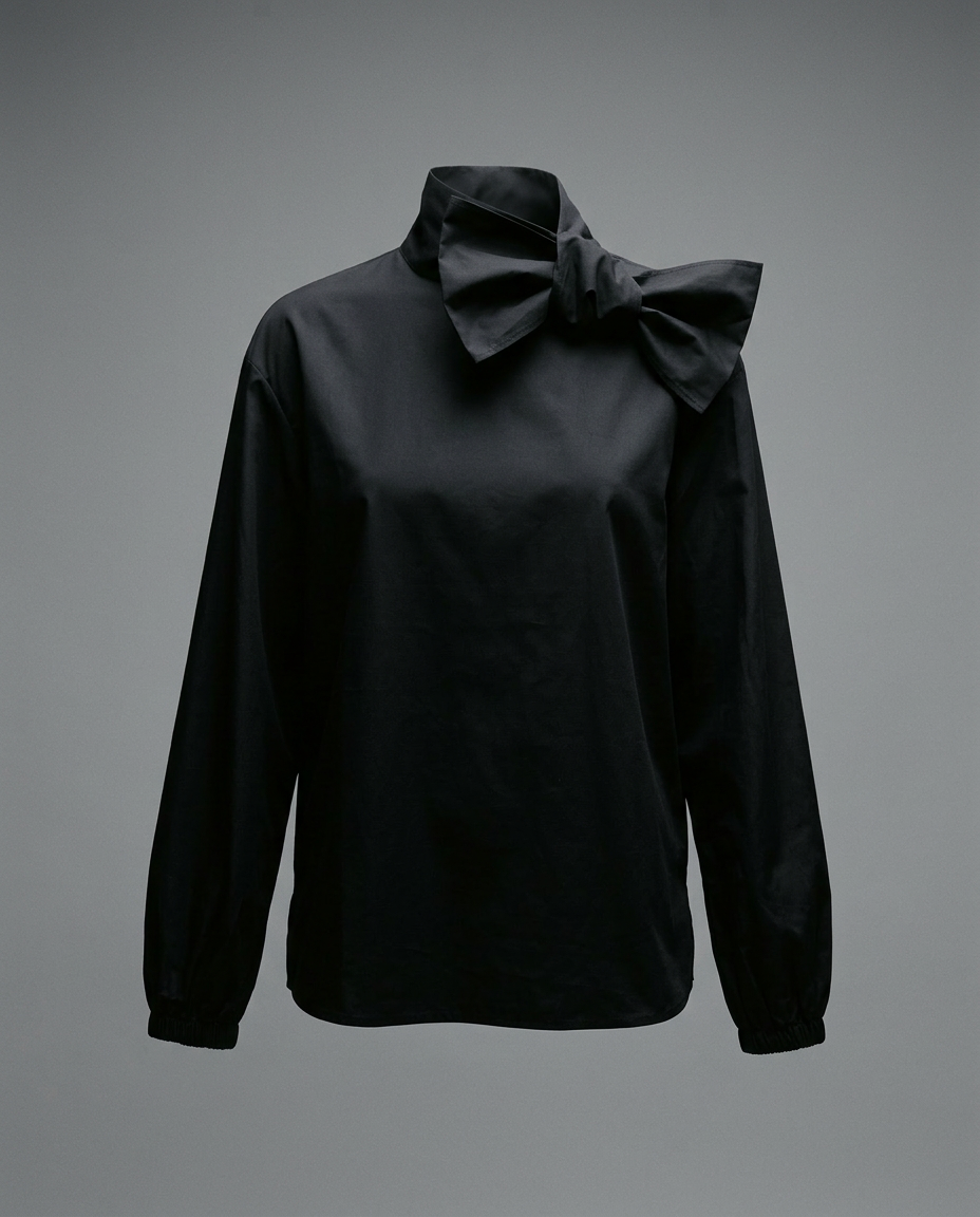 TS00016_Black Ribbon Blouse