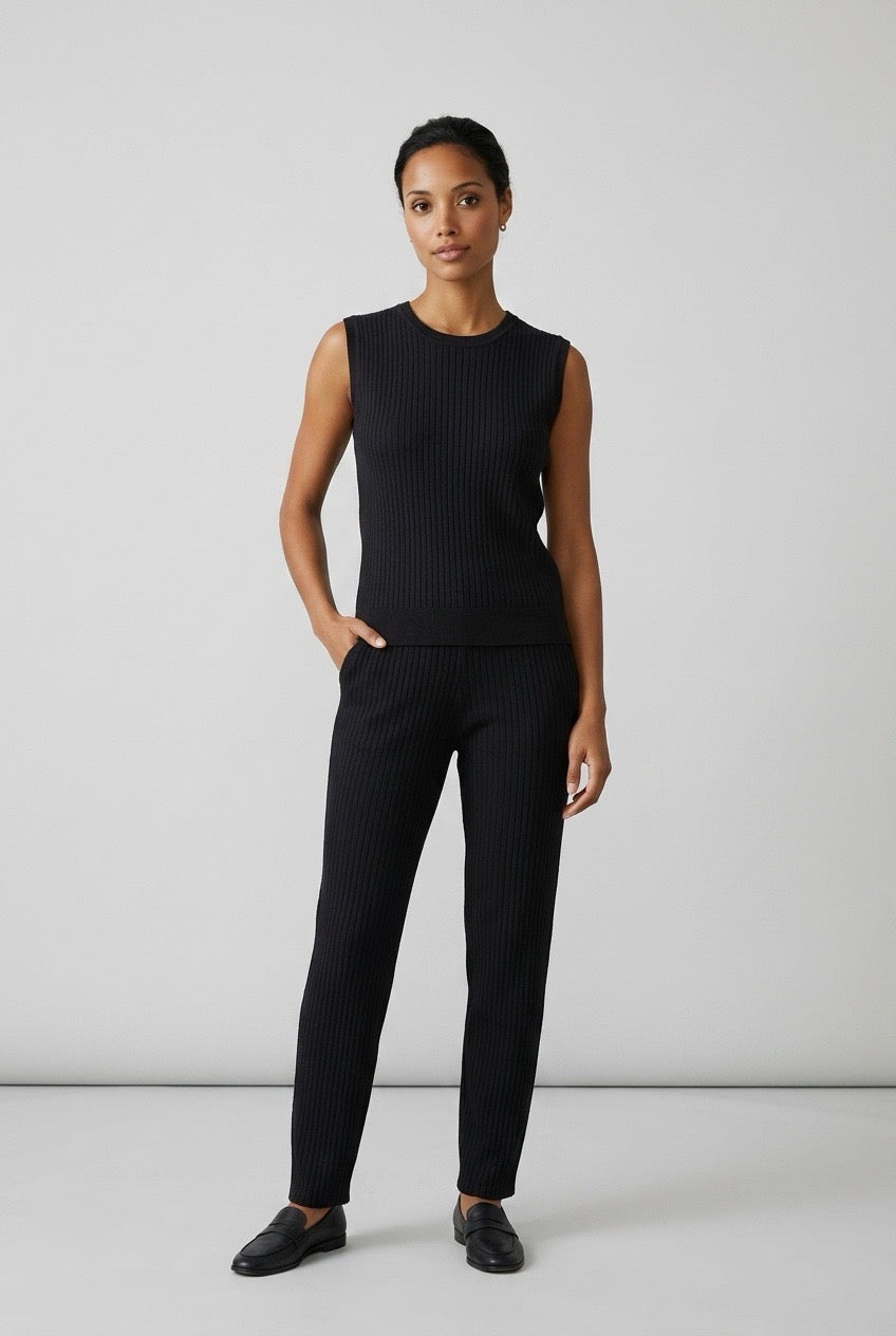 Black Ribbed Top