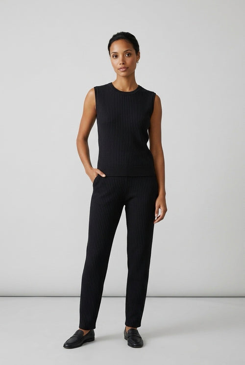 Black Ribbed Top