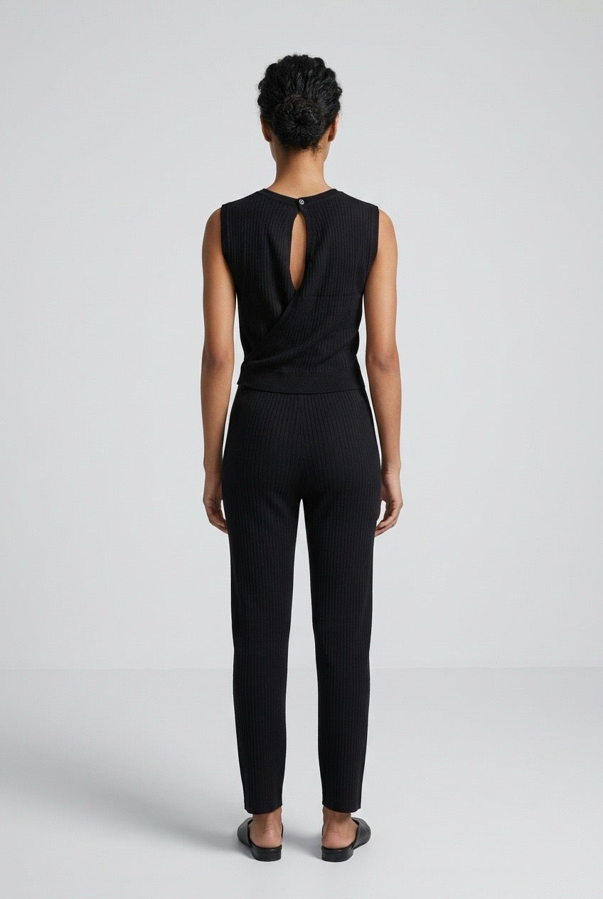 Black Ribbed Top