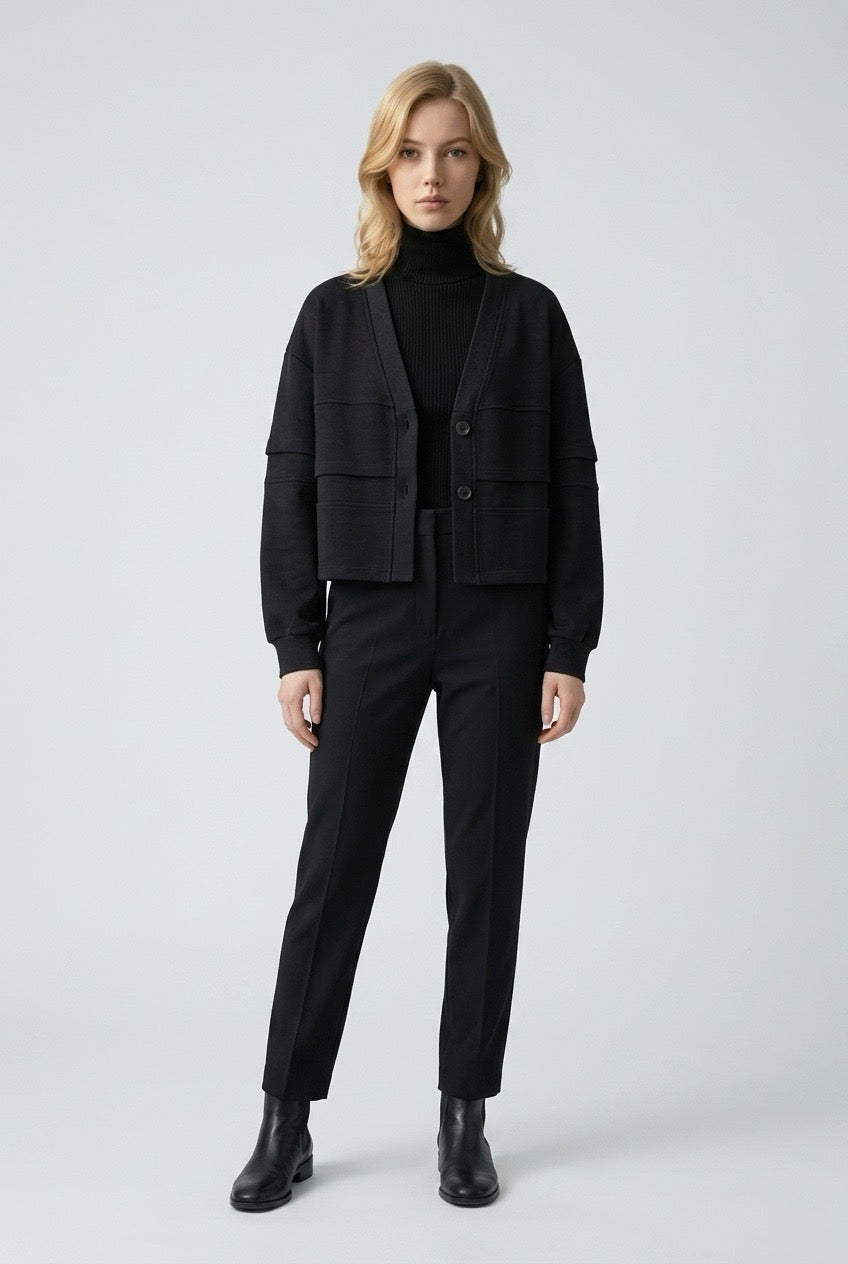 Cotton Jacket with layered Raffle