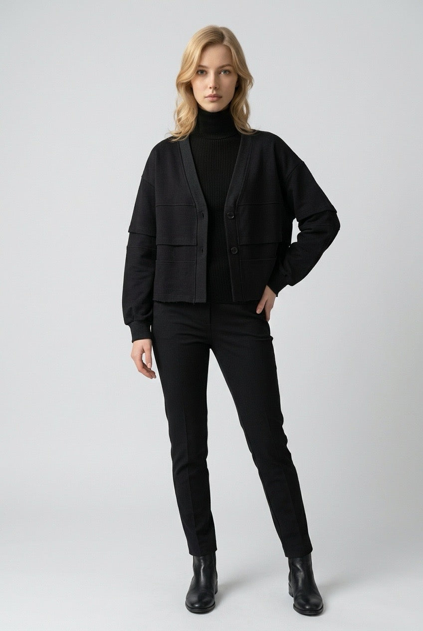 Cotton Jacket with layered Raffle