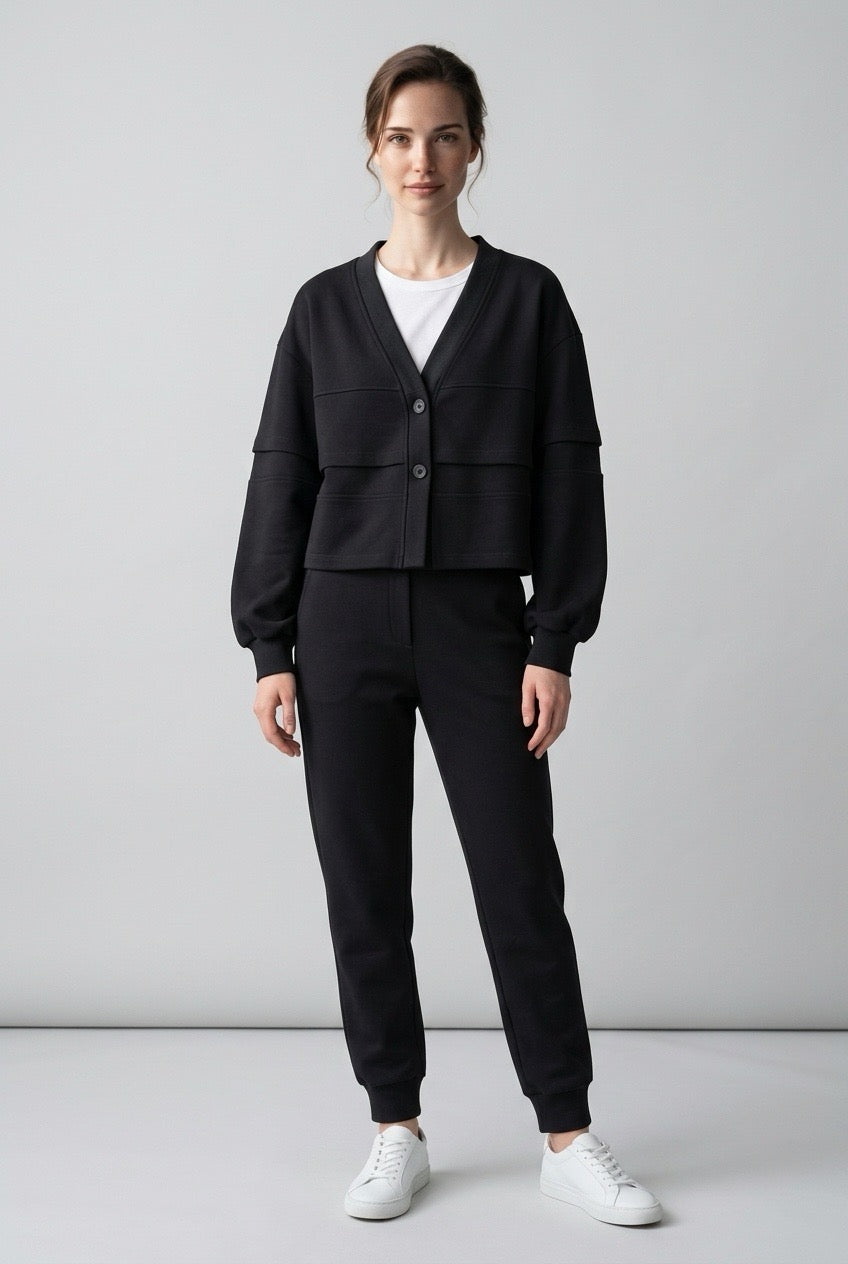Cotton Jacket with layered Raffle