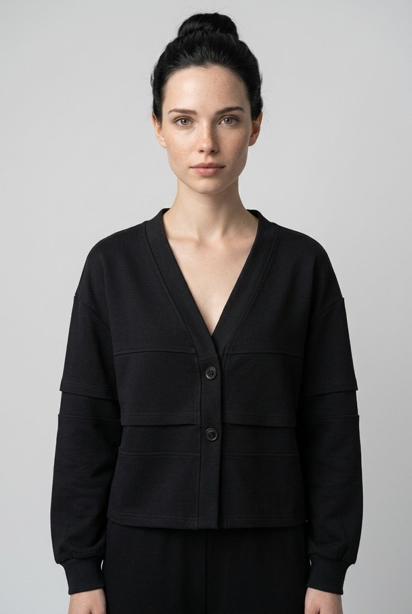 Cotton Jacket with layered Raffle