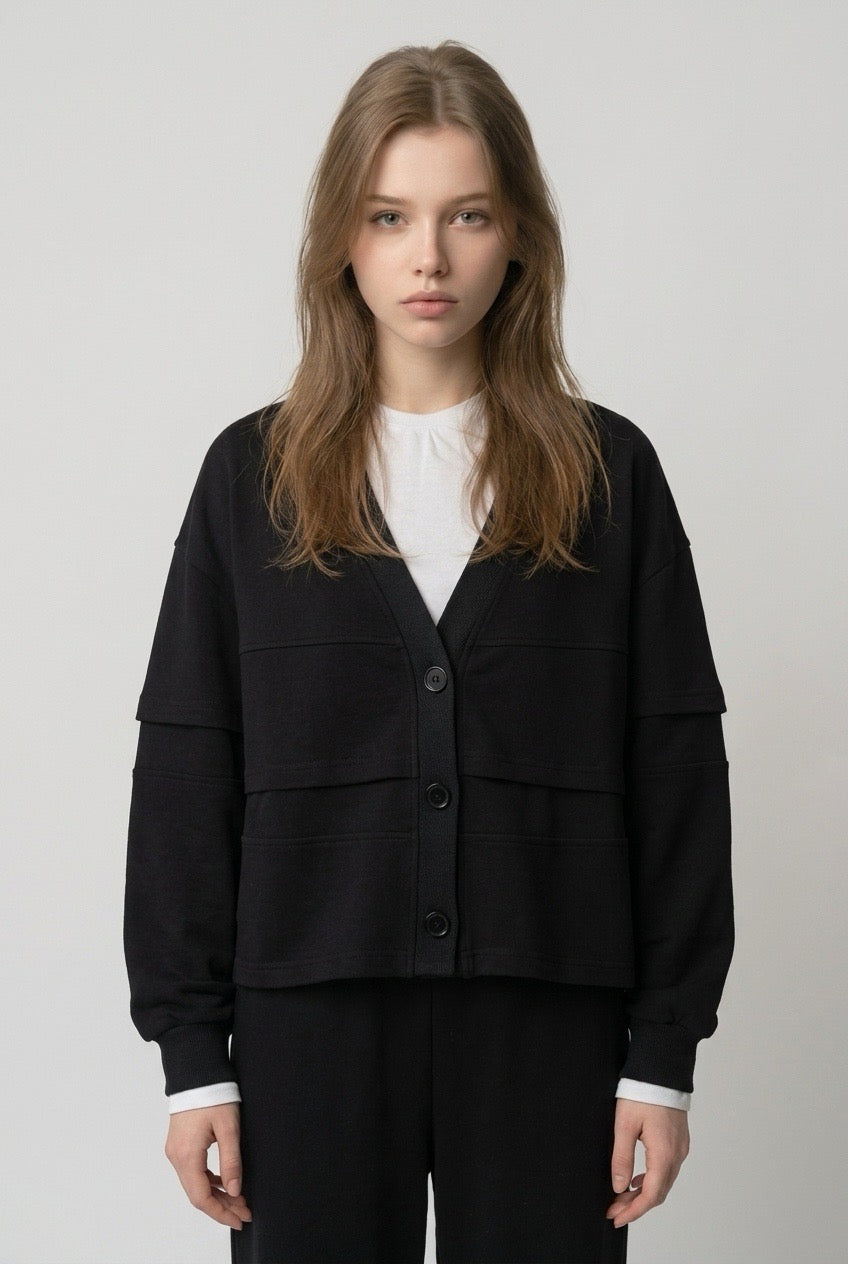 Cotton Jacket with layered Raffle