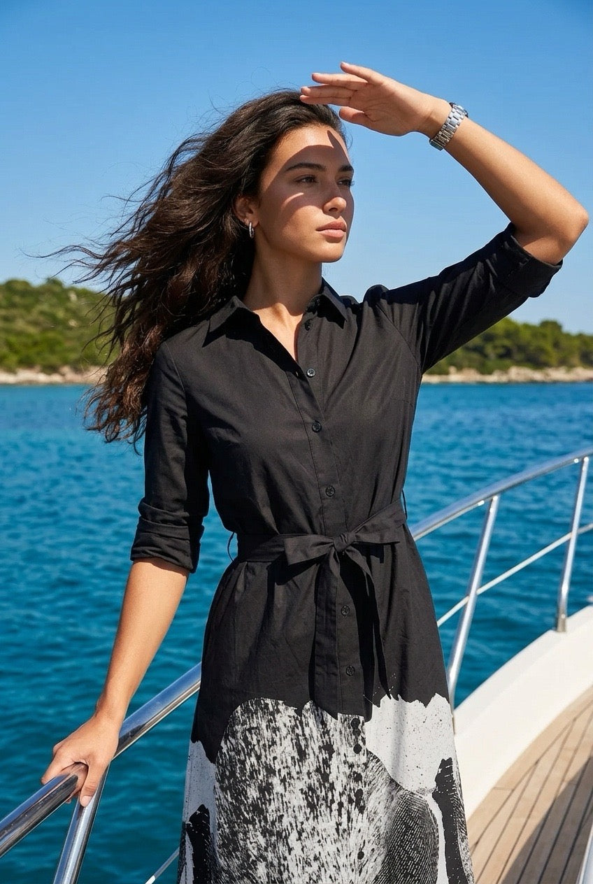 One piece black shirt with lovely drawing
