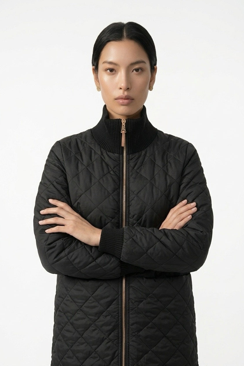Black Junction Bomber Jacket – arms crossed