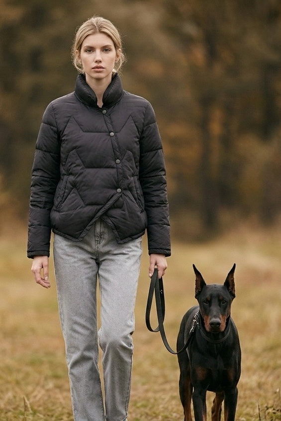 Black Diamond Light Down Jacket – worn outdoors with grey jeans