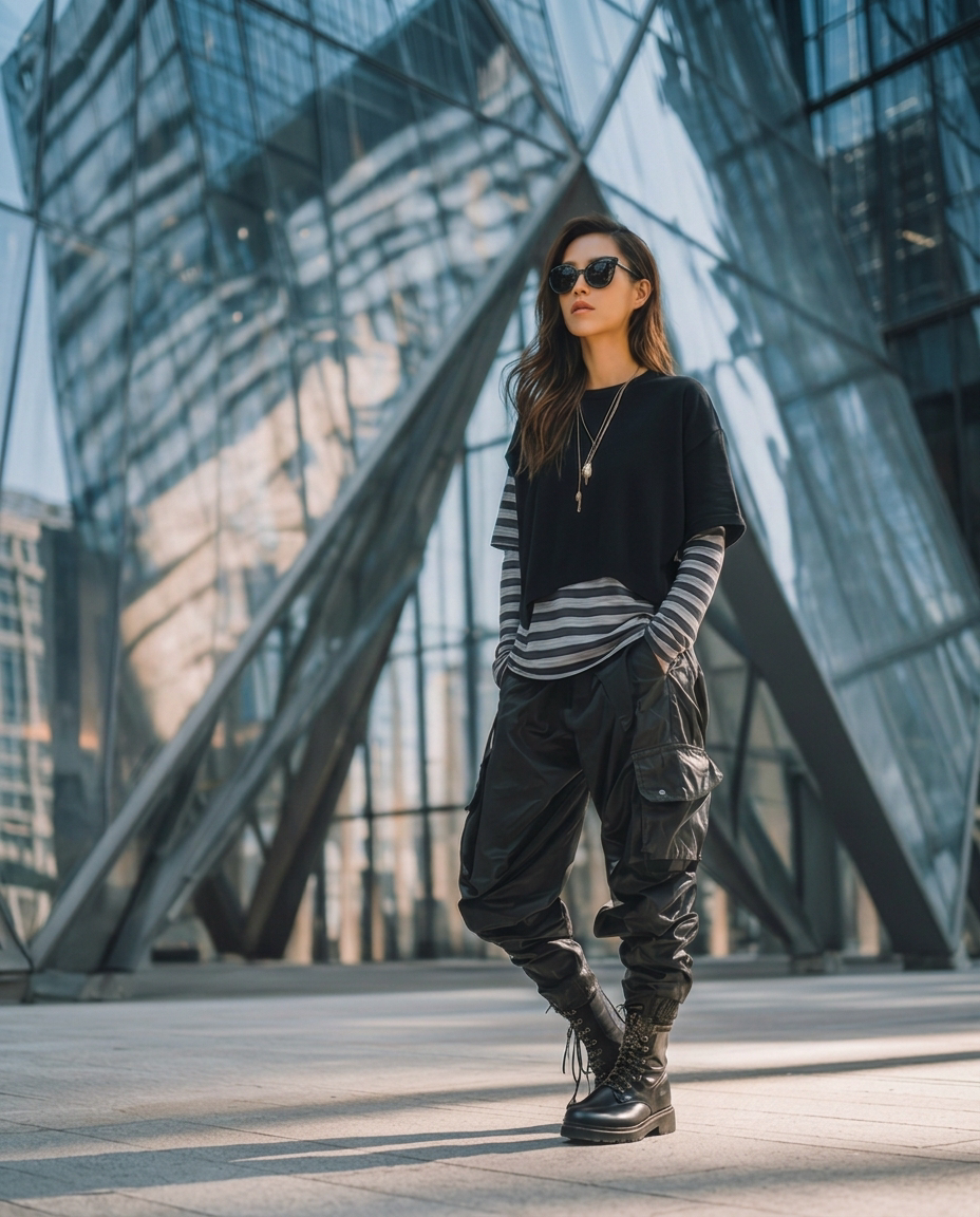 TK00022_Irregular Black Knitted Vest